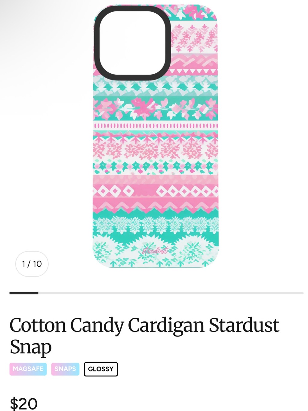 Cotton Candy Cardigan iPhone 16 Pro Max Snap & MagSafe Ring